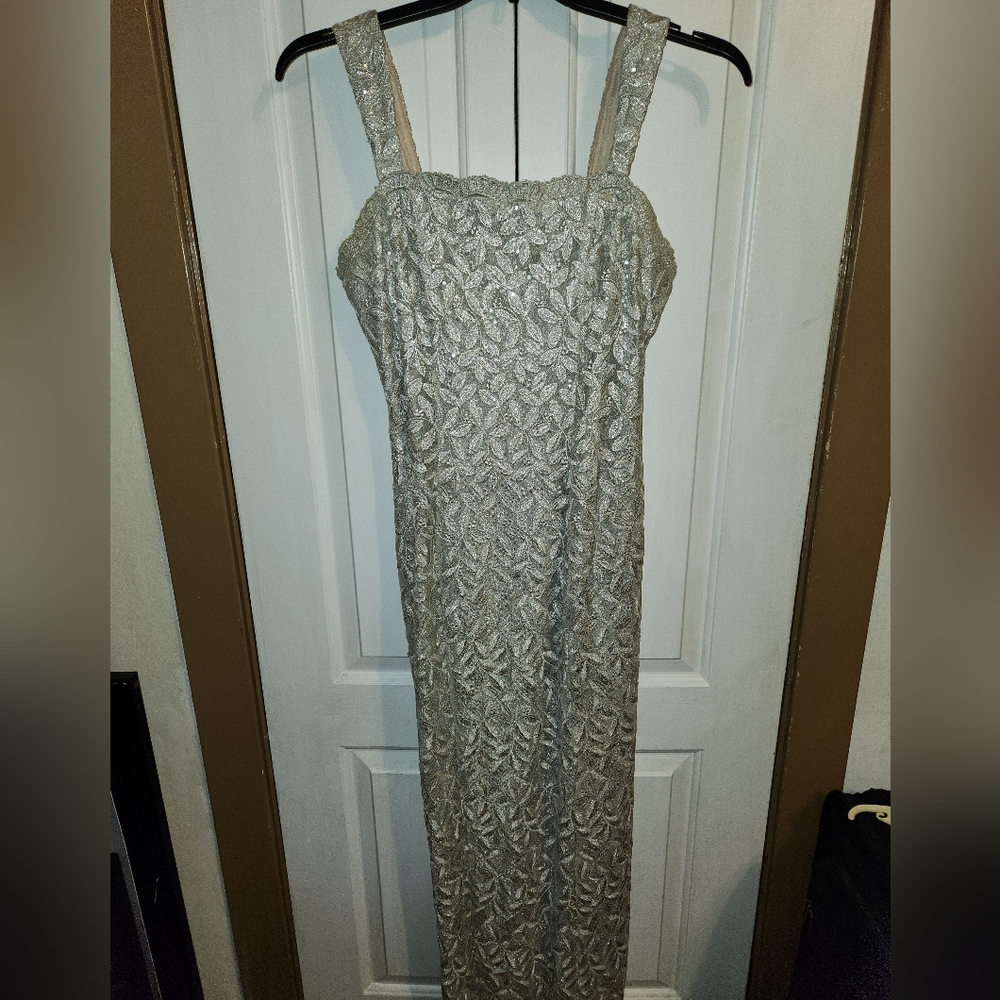 Vintage 90s stylish Sequin Dress With Lace Overlay.
